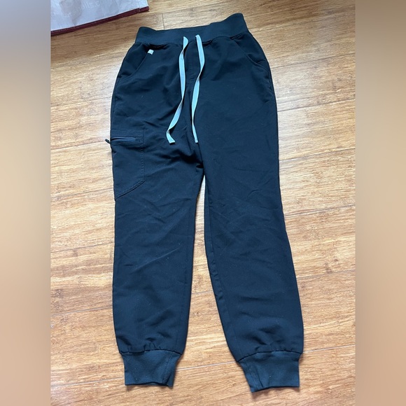 Figs Other - Figs Black Joggers with Teal Drawstring